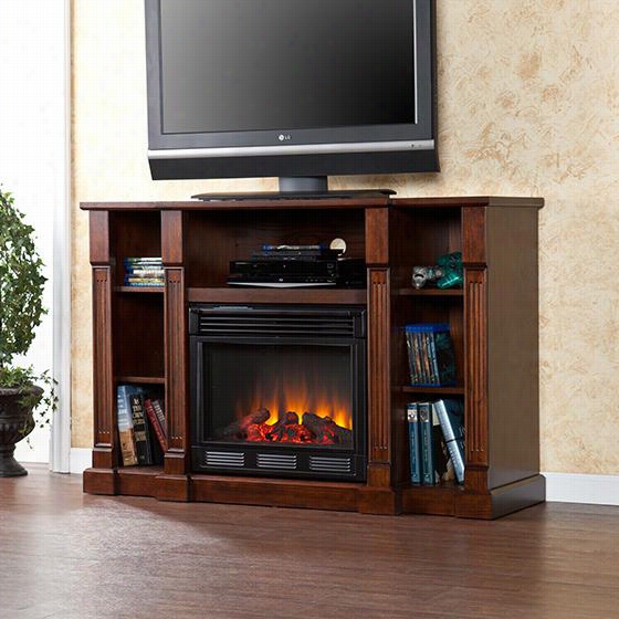 Kendall Media Fireplace - 35hx52w, Coffee Brown