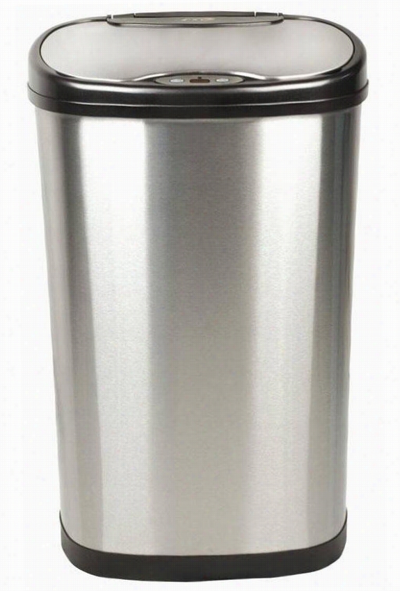 Kitchen Port Detector Trash Can - 13.2 Gallons, Brushed Stainless