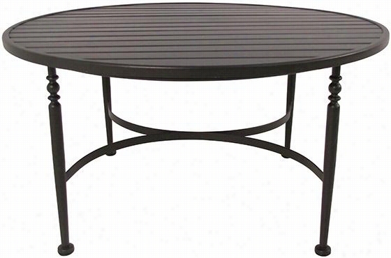 Laurel Slat-top Coffee Table - 21""hx45"" Round, Texturred Chocolate