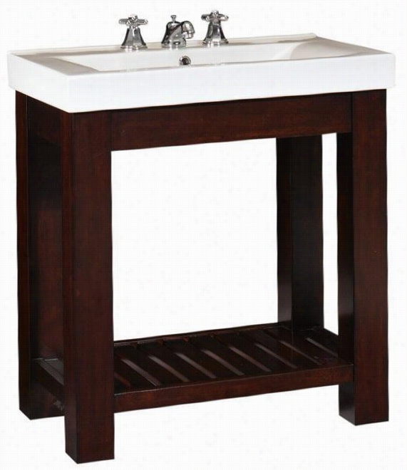 Lexi Bathroom Vanity - 34""hx31. 5""w, Brown Wood