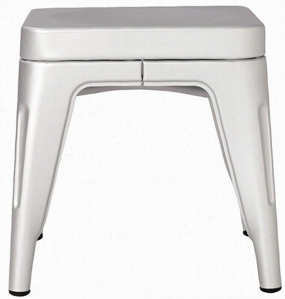 Little Garden Stool - 14""hx14""wx14""d, Brushed Aluminum