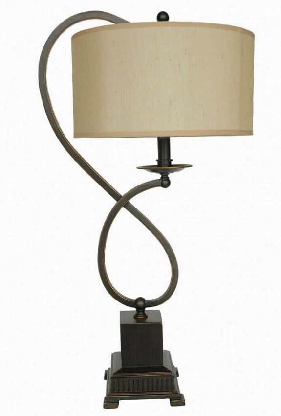 Lydia Bronze Metal Table Lamp - 27""h, Brown