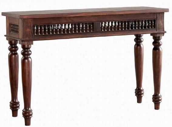 Maharaja Sofa Consol E Table - 30""hx46""wx16";"d, Brown Wood