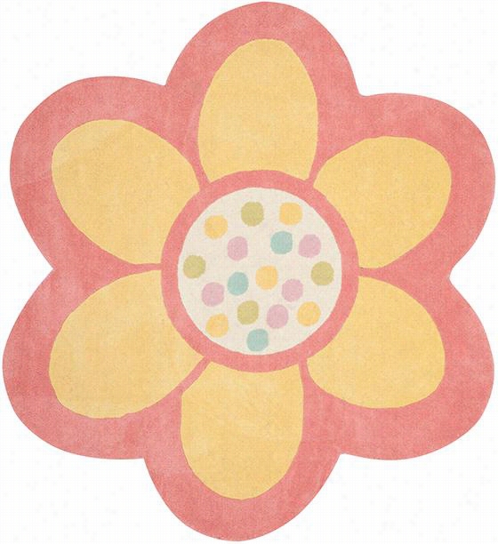 Martha Stewar Living Kids Dot Dais Yarea Rug - 4'x4'4&qult;", Egg Yolk