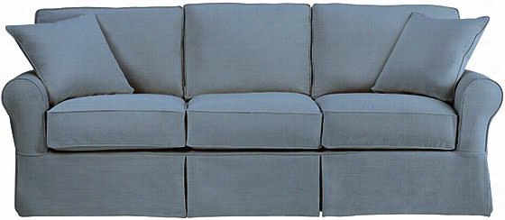 Mayfair Slipcovered Long Sofa - 37""hx95""wx39""d, Clssi Ccornflwr