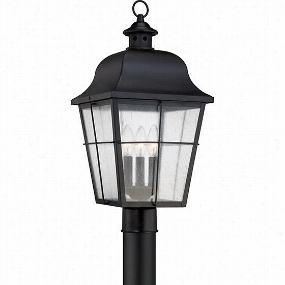 Millhouse All-weather Outdoor Patio Lamp Post - 19""hx10""wx10&uqot;"d, Black