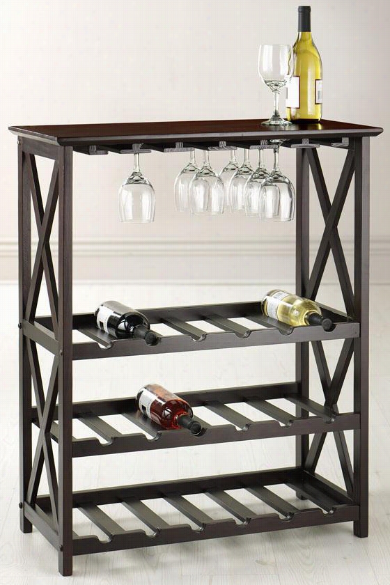 Monego Wine Rack - 36""x28.5""x24"",  C Offee Brown