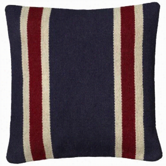 Nautica Lstripe Pillow - 18"&qyot;x18"", Navy