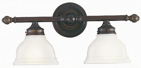 New London 2-light Vanity Lighting - 8""hx19.25 &""wx5.5"&quotd, Oli Rubbed Bron Ze