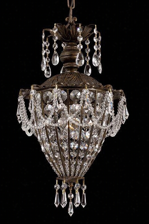 Paris Flea Crystal Mini Chandelier - 21""hx10.5"&quo;w, Black