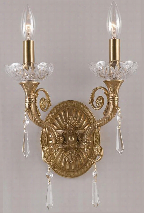 Parisf Meadow Crystal Two-light Sconce-  17""hx11"&qu Ot;wx6""ext, Bronze Bronze