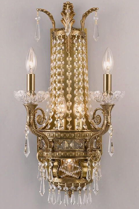 Paris Flea Crystal Wall Sconce - 24.5""hx12.5&quuot;"w, Bronze Bronze