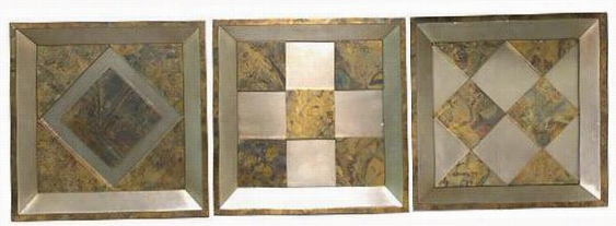 Pattern Wall Art - Set Of 3 - Set Of 3 Bronze