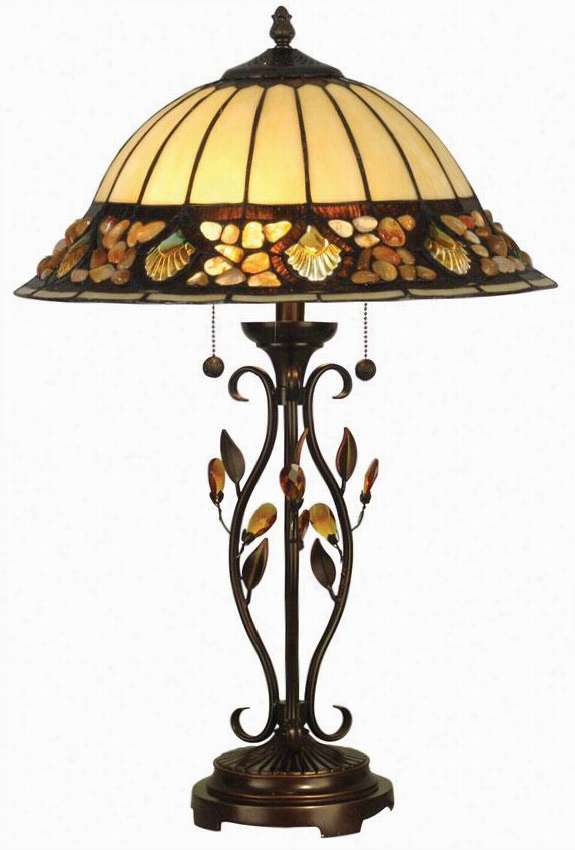 Pebbblestone Table Lamp - 27h X 16""d, Antique Golden Sand