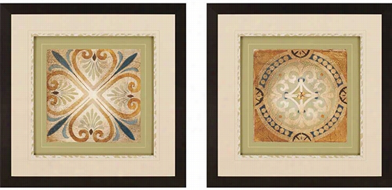 Petite Tiles Wall Art Ii - Set Of 2 - 29""hx29""wx2""d, Liz Jardine