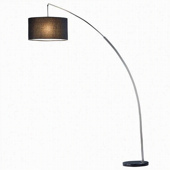 Rivington Arc Floor Lamp - Adjustable, Satin Steel