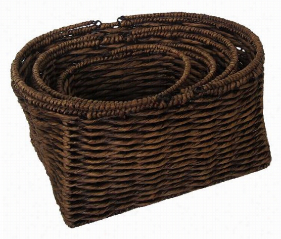 Sable Storage Baskets - Set Of  3- Se Tof 3, Brown