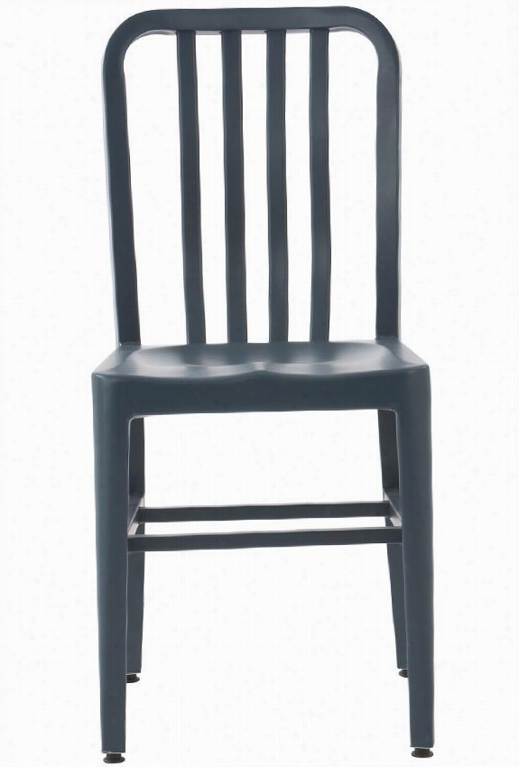 Sandra Side Chair - Metal Seat, Slate  Blue
