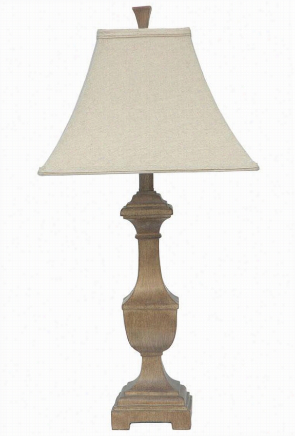 Stephon Table  Lamp - 28.5h X 14""rect Tapered Shade, Blonde Wood