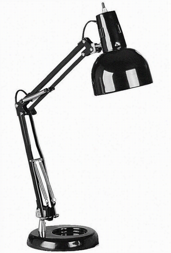 Swing-arm Desk Lamp - 19""hx4""d, Black