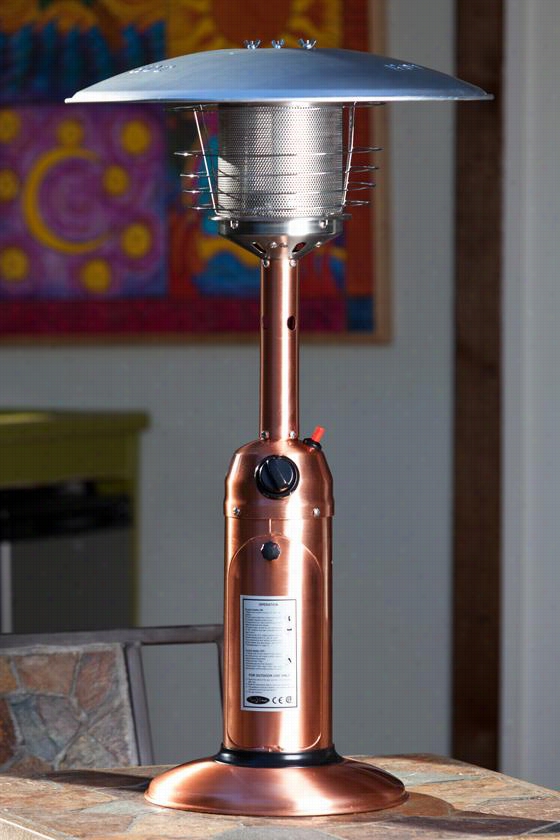 Tabletop Propanne Patio Heater - 13&quo;"hx21""w, Copper