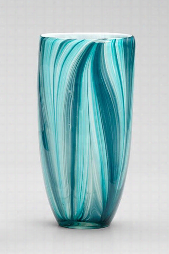 Turim Vase - 10.25hx5w, Turquoise Blue