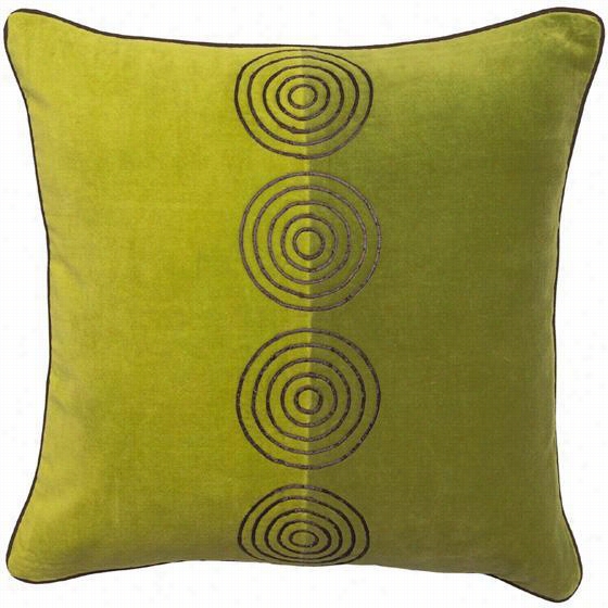 Twist And Turn Pillows - Set Of 2 - 18""x18" ", Limede/chocolate