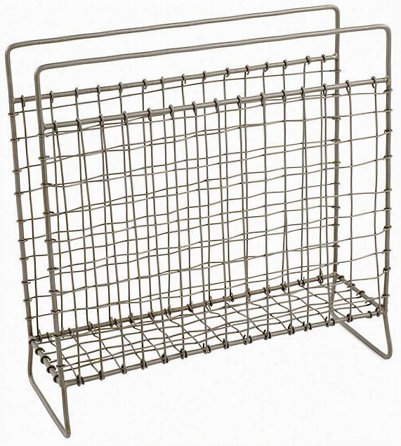 Woven Wire Magazine Stand - 14 "&quo;hx5""wx14"&uot;d,i Vory