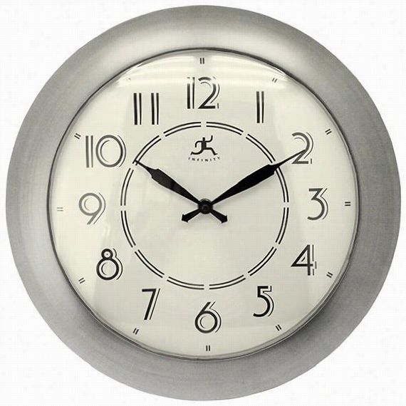 Adnan Wwall Clock - 14.5"&;quot;diameter, Silver Nickel