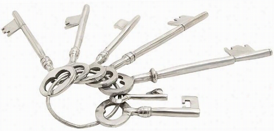 Aluminum Decorative Keys - 8""thx14""wd1"&qu Ot;d, S Ilver