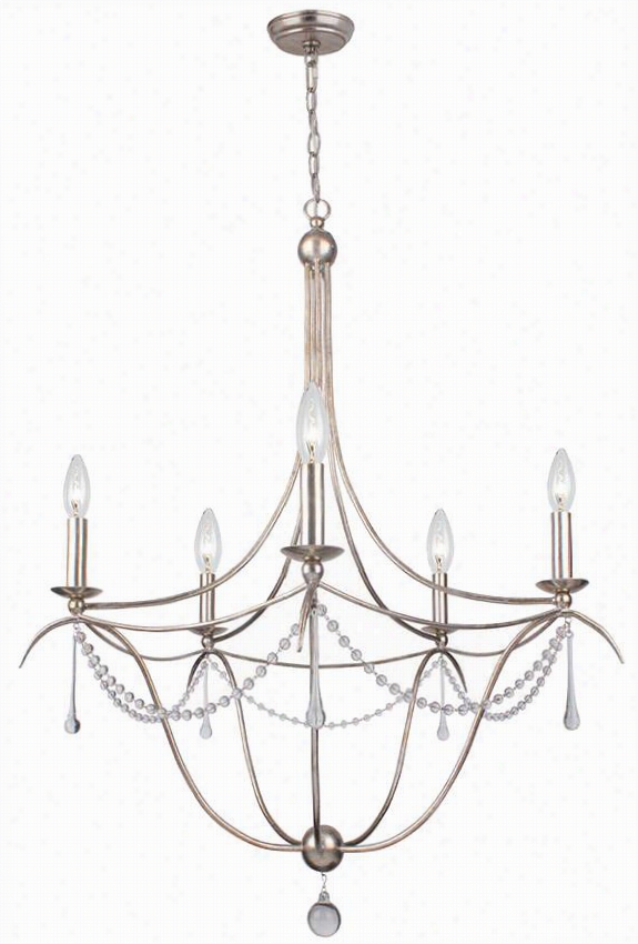 Anastasia 5-light Chandelier - 30""hx28&quoot;"diamete, Silver