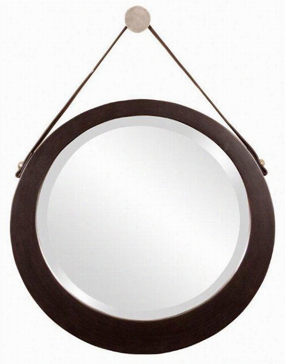 Bloom Mirror - 19""hx20""diameter, Brown