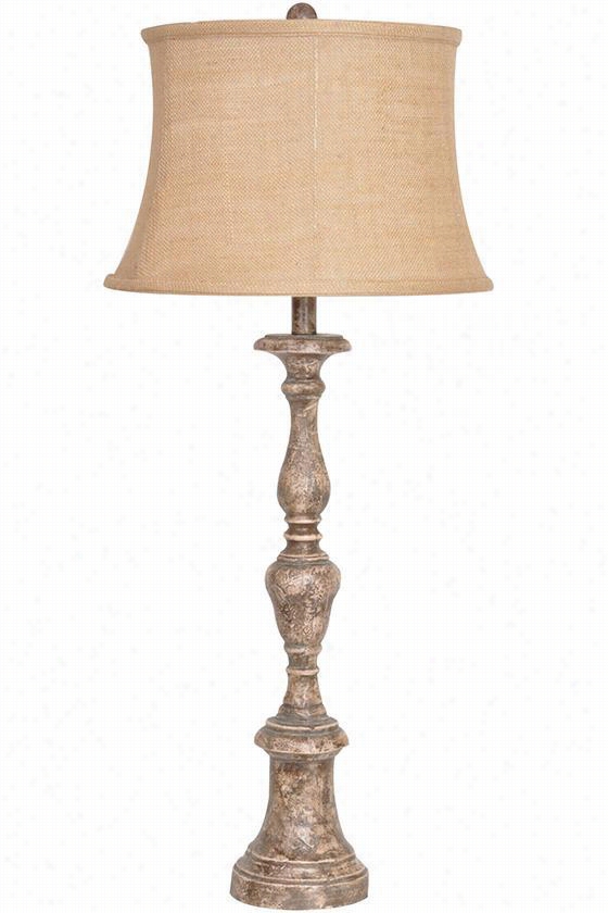 Brampton Table Lamp - 35""h X5.5"";diamet, Distressed Cocoa