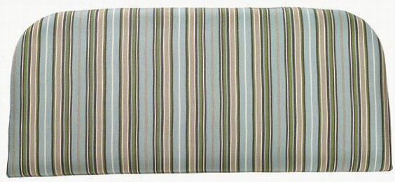 Bullnose Contoured All-weather Outdoor Patio Settee Cushion - 3""hx41&quoot;"wx18""d, Cilantro Stripe