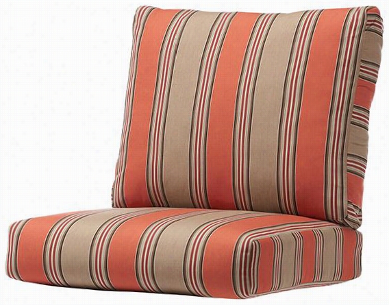 Bullnose Deep Seating Aol-weather Outdoor Patio Hcair Cushion - 4.5""hx25""wx46""d,  Passage Poppy Sunbrella