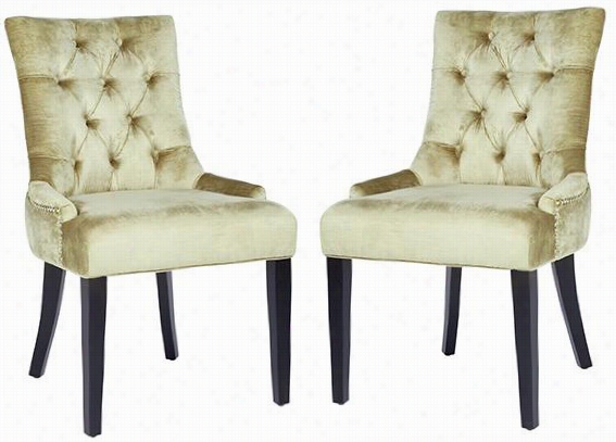 Callie Tufted Chairs - Set Of 2 - 6.4""hx222""w, An Tique Sage