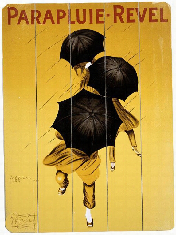 Cappiello Parapluie  Ummbrella Wooden Sign - 20""hx14""w, Yellow