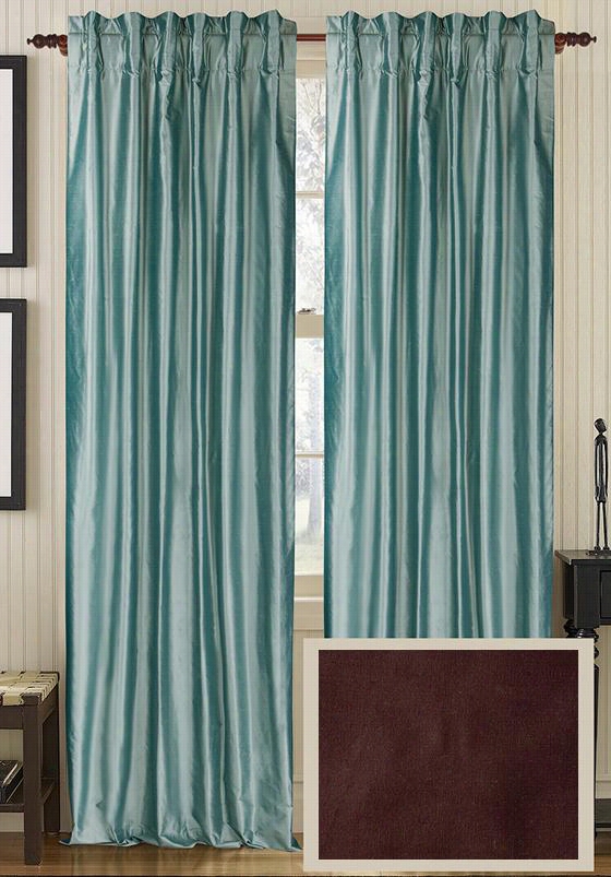 Classic Silk Curtain Panel - 108""hx50q&uot;"w, Dark Espresso