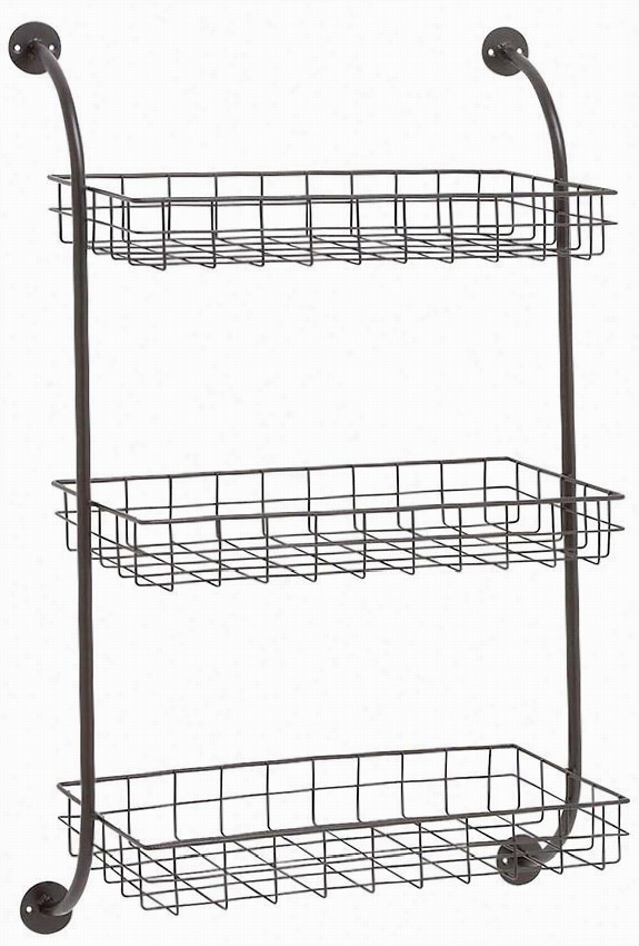 Collin Wall Storage Rack - 33""hx20""w9x&quo;t"d, Black