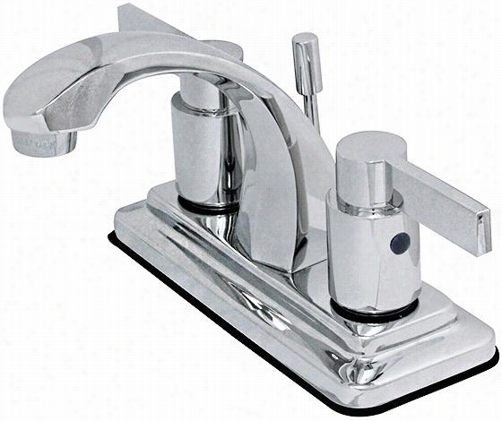 Everett Sculpted Mid Rise Faucet - 5""hx8.9""wx5.5""d, Silver Chrome