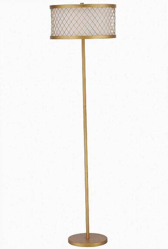 Evie Floor Lamp - 58""hx16""diamete, Aged Gold