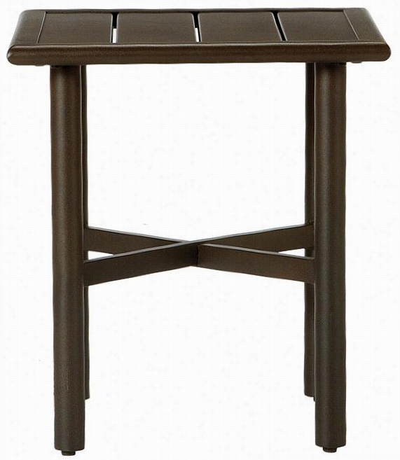 Gabriel All-weather Outdoor Patio Side End Synopsis - 18"" Square, Espresso Bronze