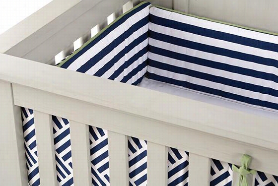 Harper Baby Crib Bedding - Baby Cri Bbumper, Navy And Green