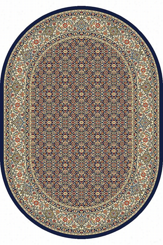 Hughes Area Rug - 5'3""x7'7""oval, Not Only So Blue