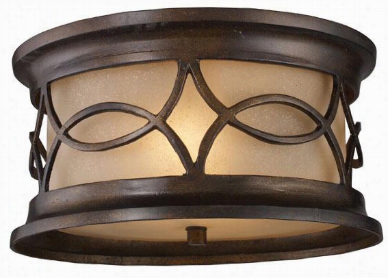 Lake Champlain  Alo-weather Outdor Patio Flush Mount - 6""hx12"&uot;w, Hazelnut Bronze