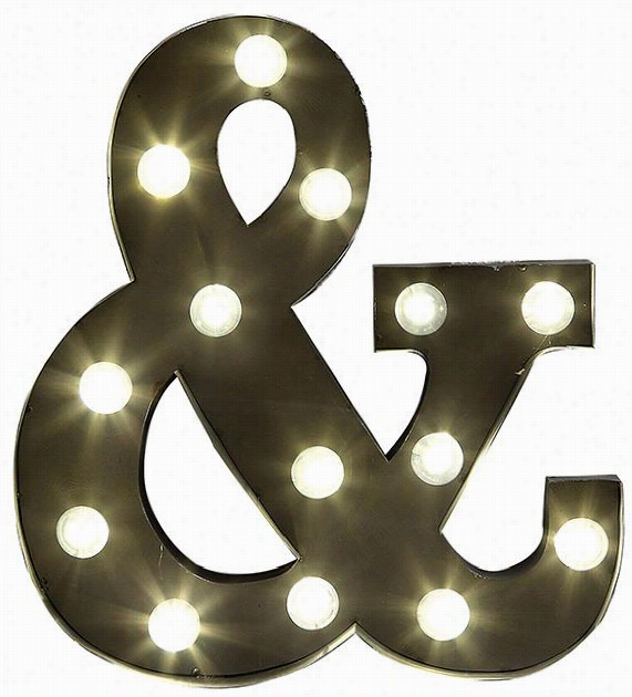 Marquee Light-up Ampersand - 13""hx12""wx2""d,g Ray