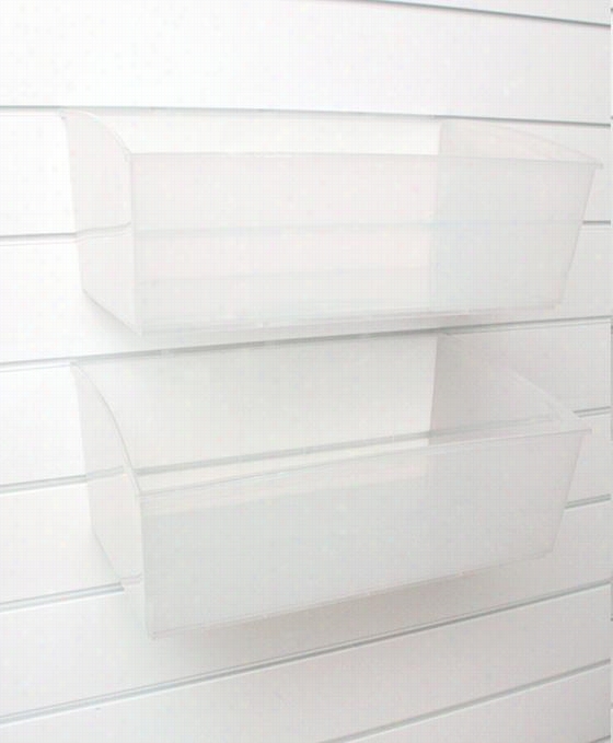 Martha Stewart Living Garage Slat Wall Large Clear Bins - Set Of 3 - 7""hx12""wx14""d, Clear