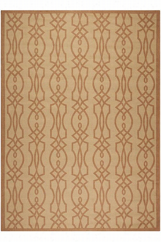 Martha Ste Wart Living Villa Screen All-weathee Area Rut - 4'x5'7"", Hickory