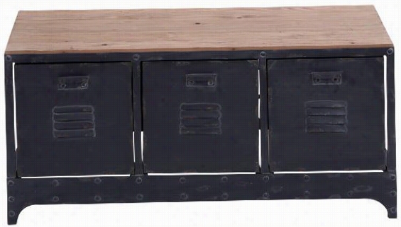 Metal Locker Storage Bench - 19hx39wx16d, Black