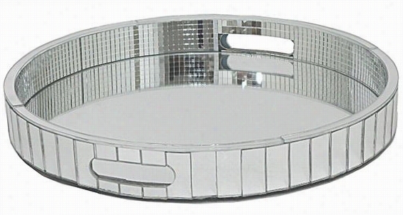 Mika Mirrroed Tray - 2""hx14""diameter, Mirrror